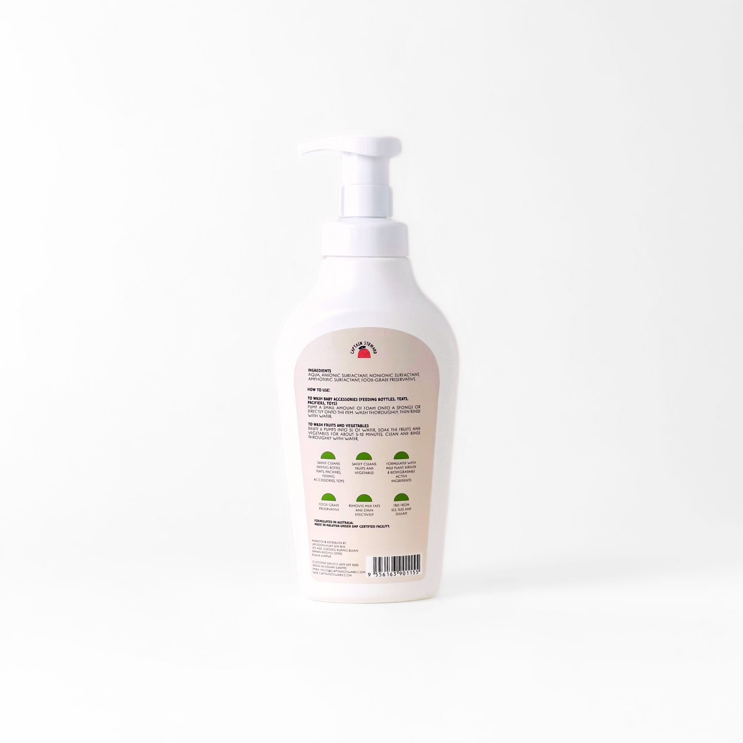 Captain Steward Vegetable & Liquid Bottle Foaming Cleanser 500ml